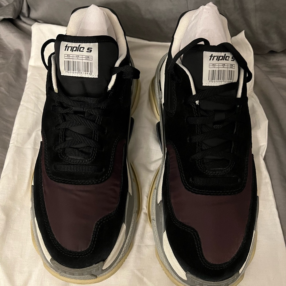 Balenciaga Black and Dark Brown Sneakers